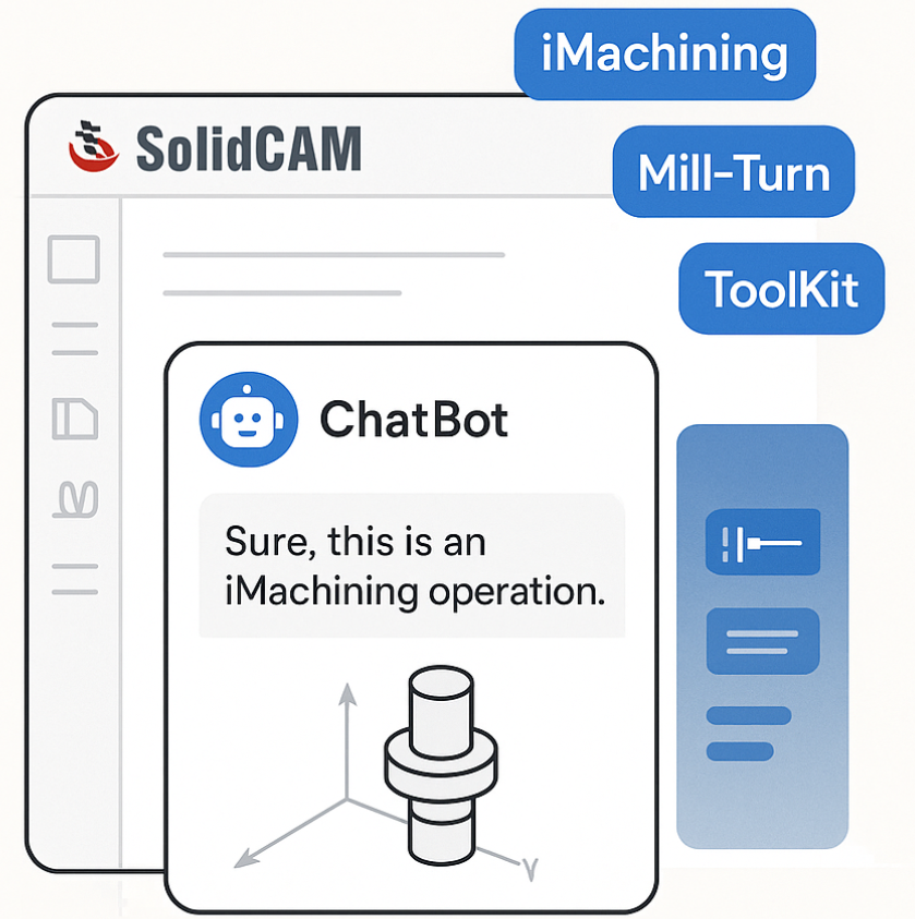 SolidCAM ChatBot cu răspunsuri specifice contextului